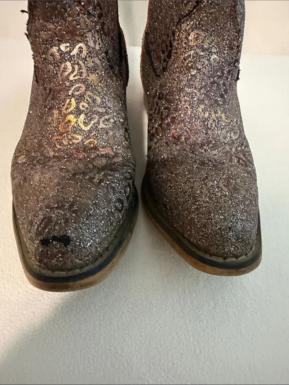 Justin Boots Girls Brown Glitter Western Boots
